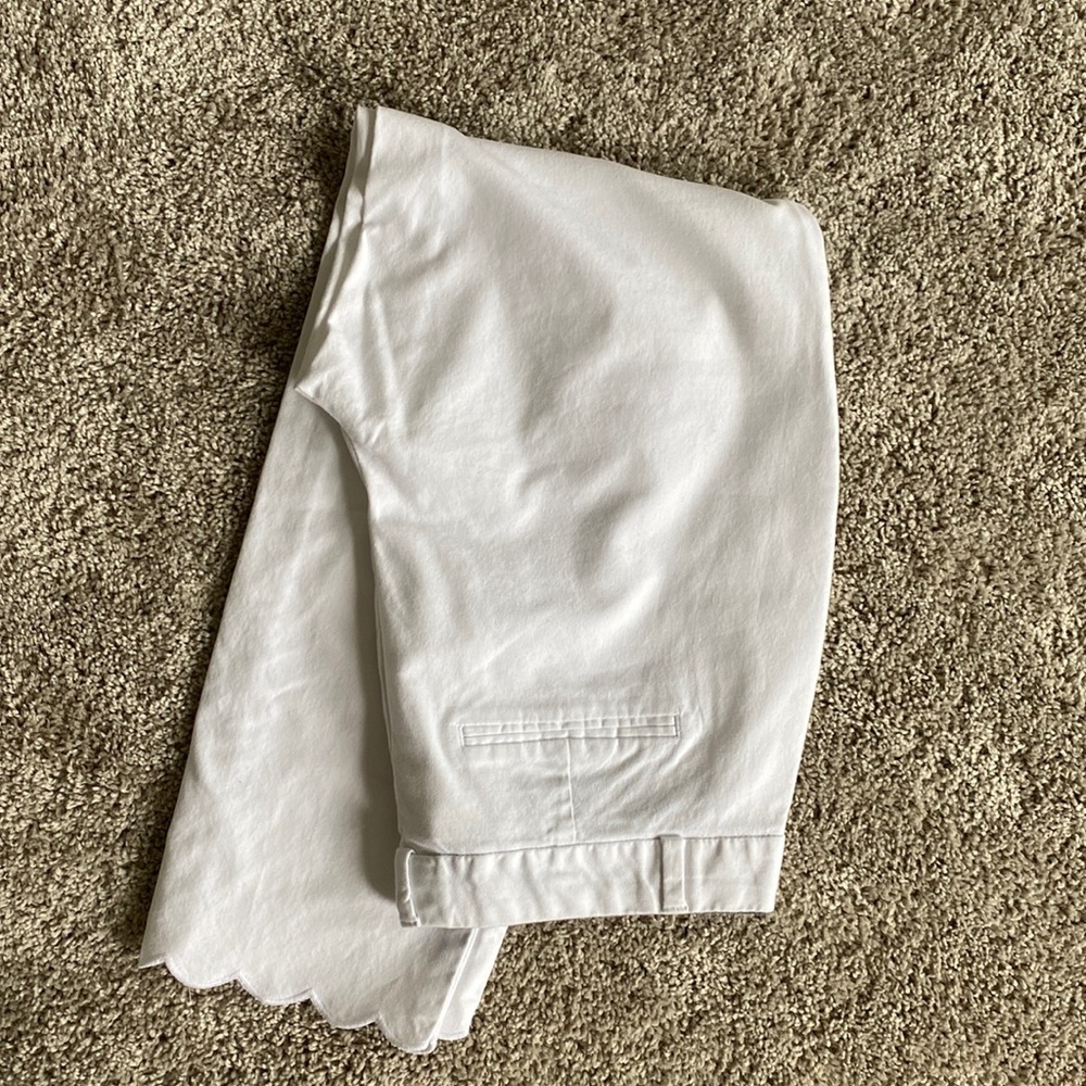 White chino crop pant